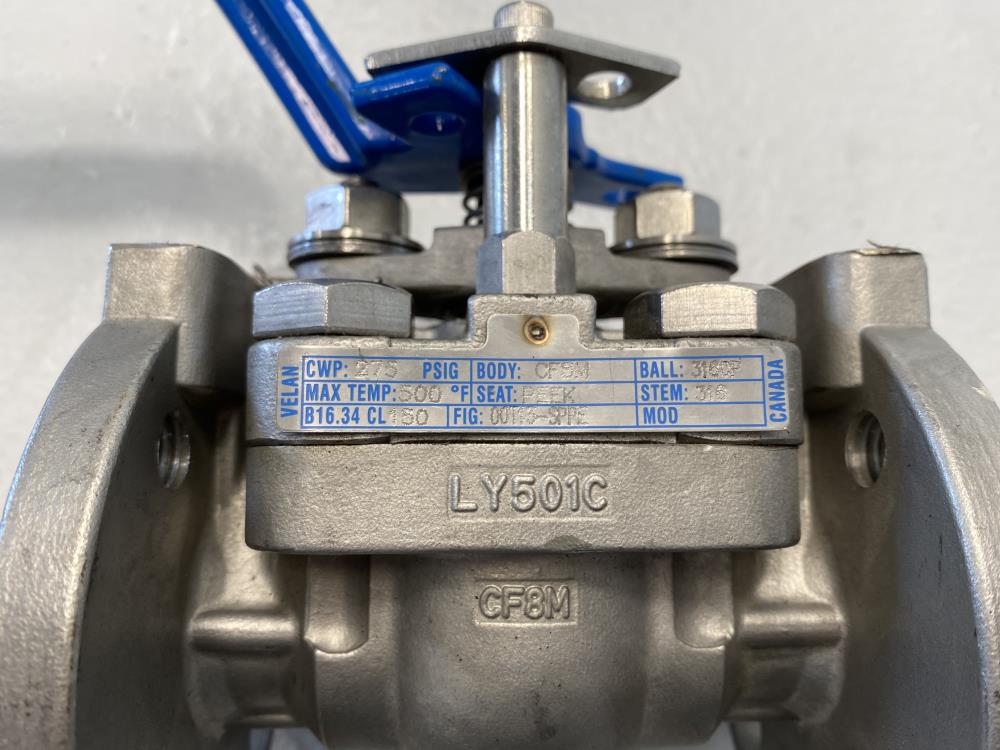 Velan RF 1" 150# CF8M Top Entry Ball Valve 00T13-SPPE